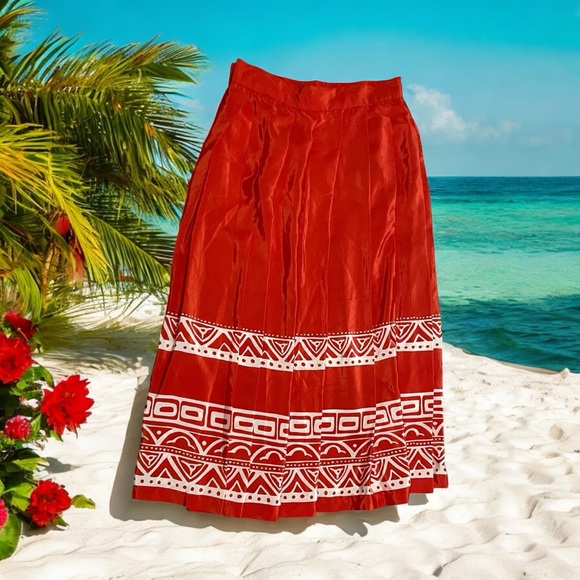 Liz Claiborne Skirt Size 6 Stunning Orange Color Beach Cruise Office Fun - Picture 5 of 13